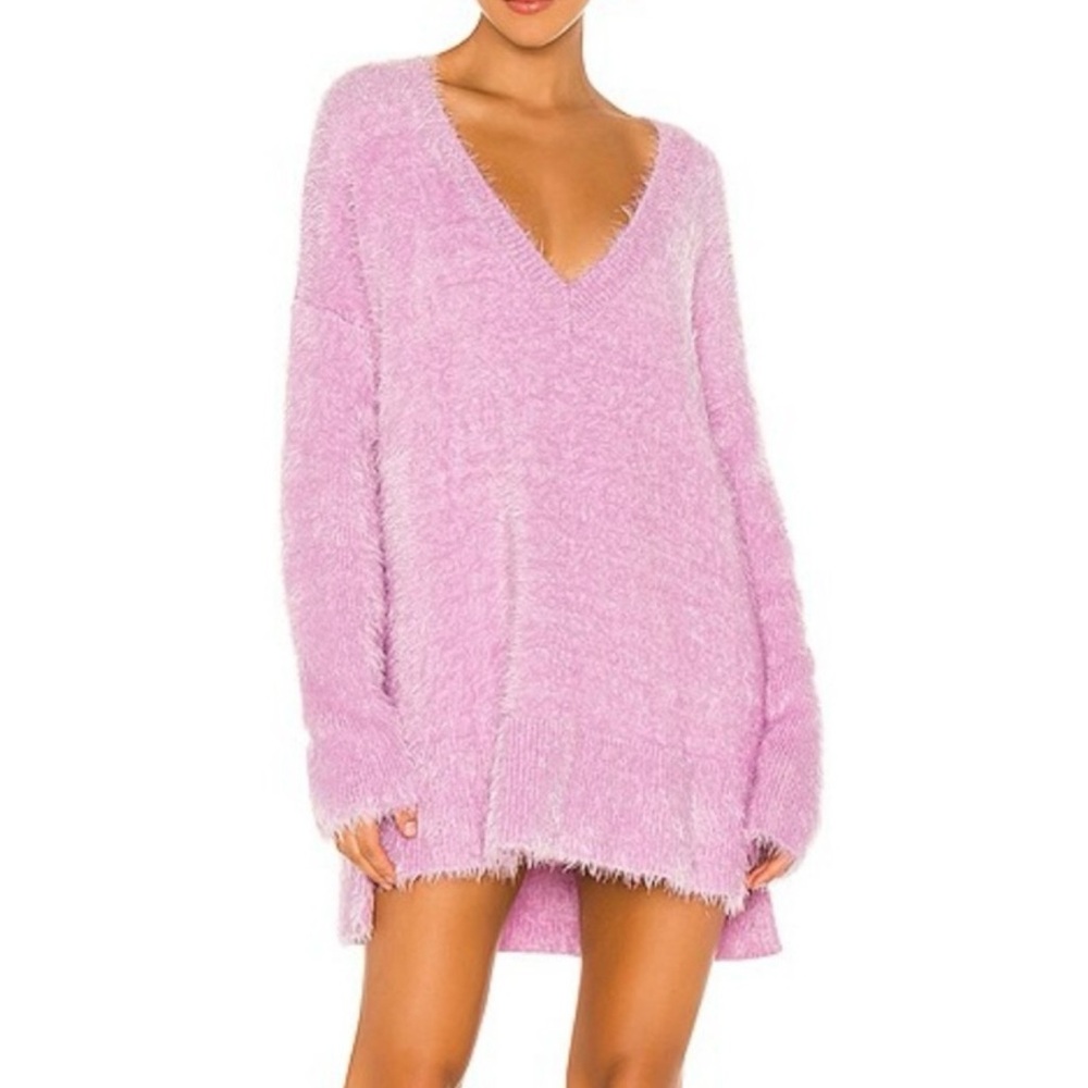 Show Me Your Mumu - Pink Fuzzy Oversized Sweater